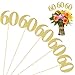Jxiwfvl 10 Pack Double Sided Glitter 60th Birthday Centerpiece Happy 60th Birthday Centerpiece Sticks Number 60 Table Topper Cake Topper Supplies for Tables Party Gold - Image 2