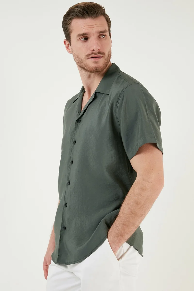 Buratti Regular Fit Open Collar Short Sleeve Shirt Men's Shirt CF24S117929