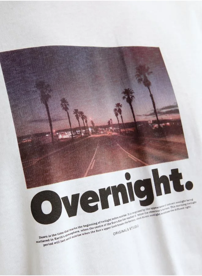 JACK & JONES Photo Print Crew Neck T-Shirt