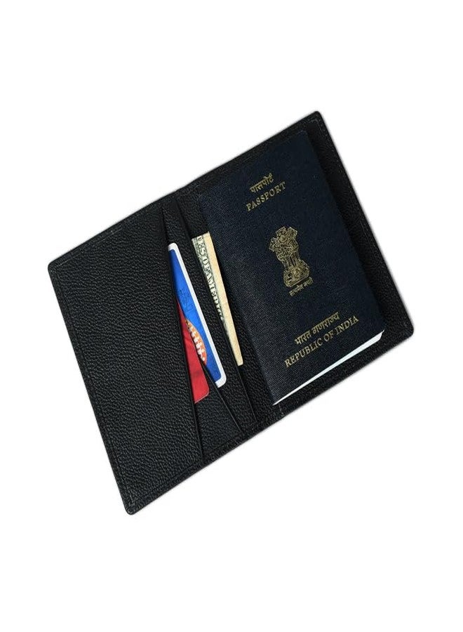 MaheTri Genuine Leather Passport Sleeve & Wallet | Premium Travel Document Organizer | Passport, Card & Boarding Pass Holder | Durable, Slim & Compact Design (Front Pocket Passport Holder, Black) - Image 3