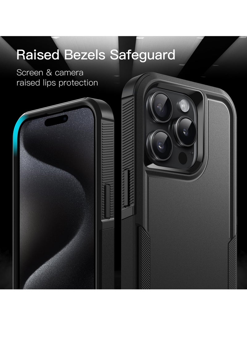 Jetech Case for Iphone 15 Pro Max 6.7 Inch Heavy Duty Dual Layer Rugged Protection Shockproof Protective Tough Phone Cover With Matte Back Black - Image 5