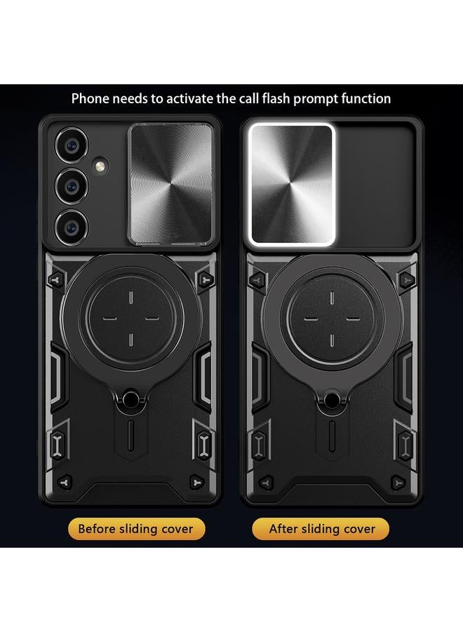 S-TOP Case For Samsung Galaxy S23 FE 5G CD Texture Sliding Camshield Magnetic Holder Phone Case - Image 5
