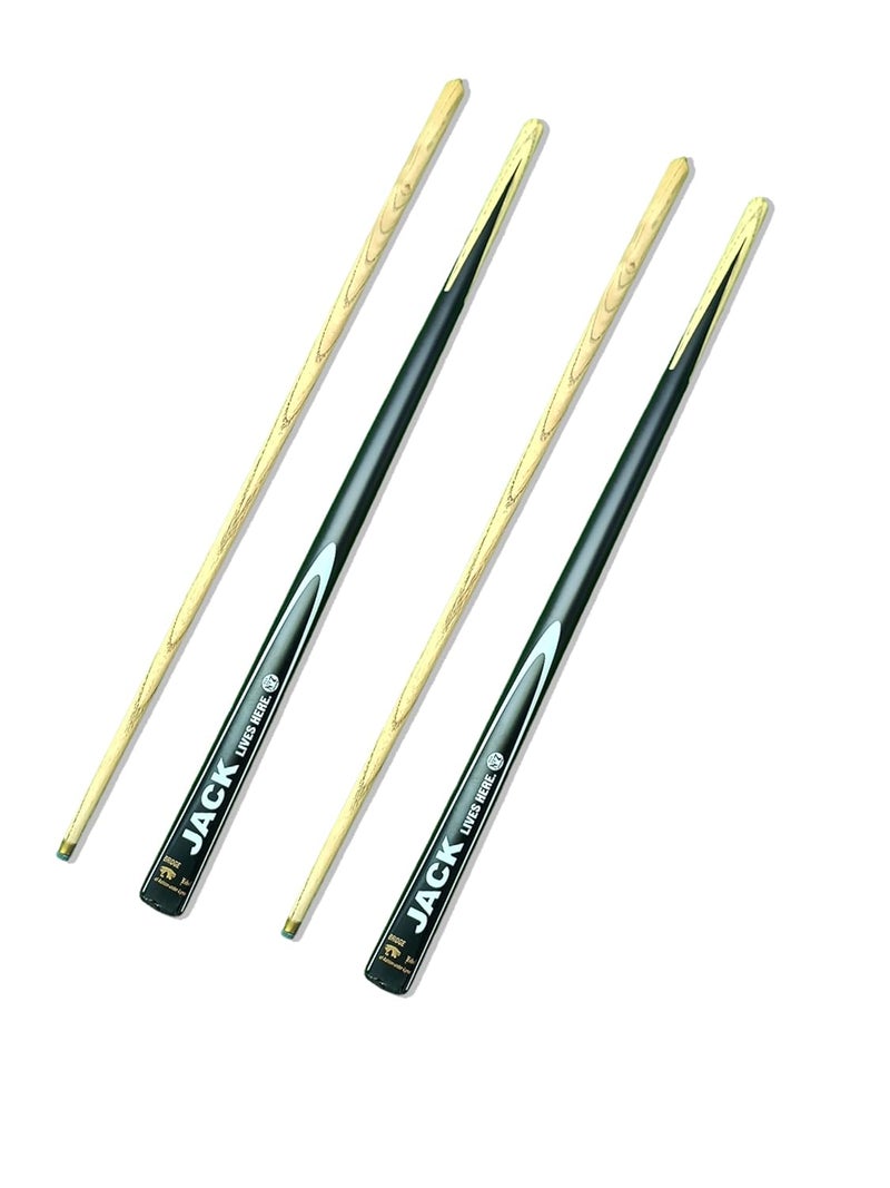 JBB Billiard cue Stick | Half-Brass Joint | Snooker Cue Stick and Pool Cue Stick (9mm Tip Size) - 2pcs (Dashing Black) - Image 1