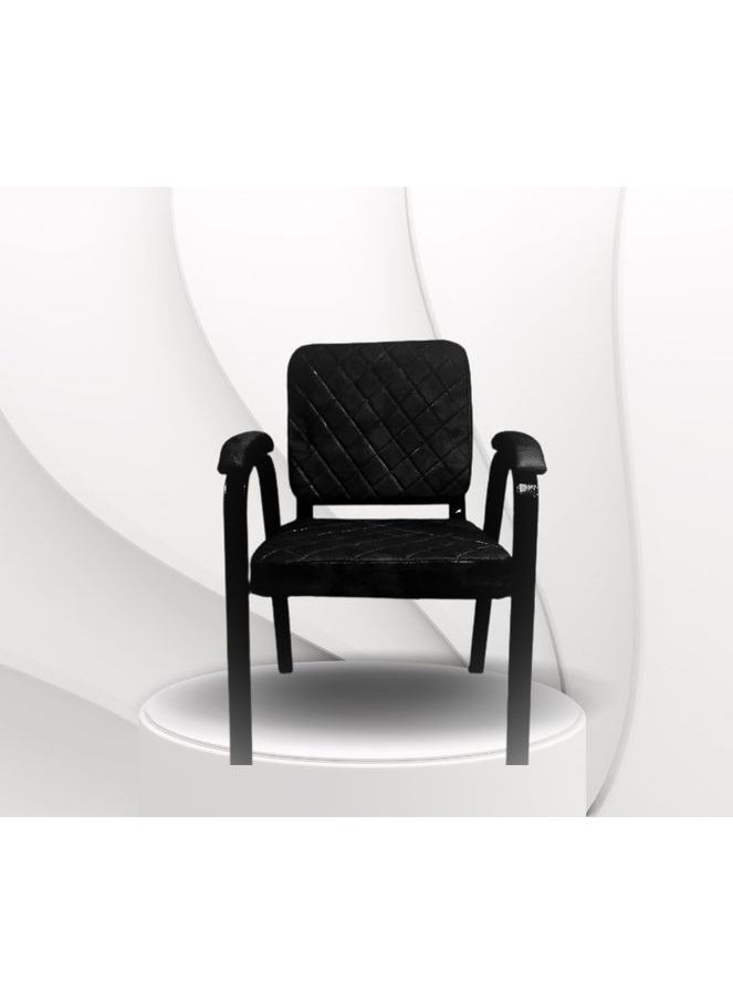 ماركة غير محددة - كرسي انتظار ايطالي شرائح جلد مستورد ( اسود) - Image 1