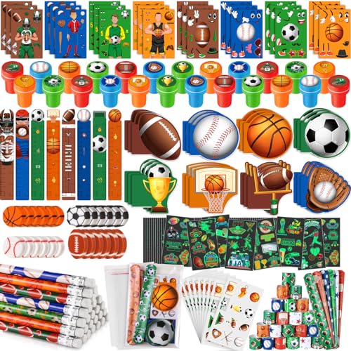 BenLouis 120Pcs Sports Party Favors Football Basketball Soccer Baseball Pencils Stickers School Stationery Bulk for Kids Sports Party Team Gift Fillers School Classroom games Rewards Supplies - Image 1