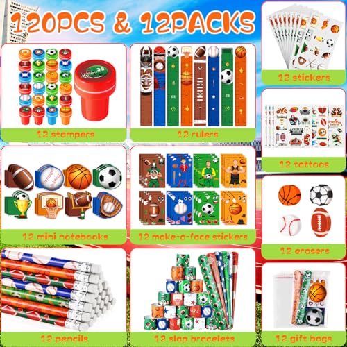 BenLouis 120Pcs Sports Party Favors Football Basketball Soccer Baseball Pencils Stickers School Stationery Bulk for Kids Sports Party Team Gift Fillers School Classroom games Rewards Supplies - Image 5