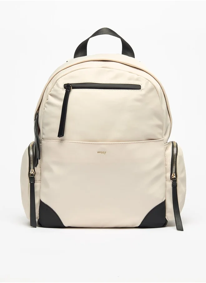 ميسي Women Missy Solid Backpack with Adjustable Straps and Zip Closure