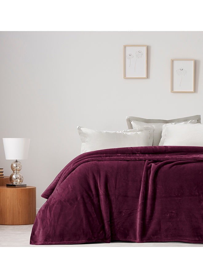 MORANO Viva Soft Blanket | Double Size 220x240 cm | Lightweight 250 gsm | Color - Plum Violet | Ideal for Beds, Sofa or Travel - Image 1