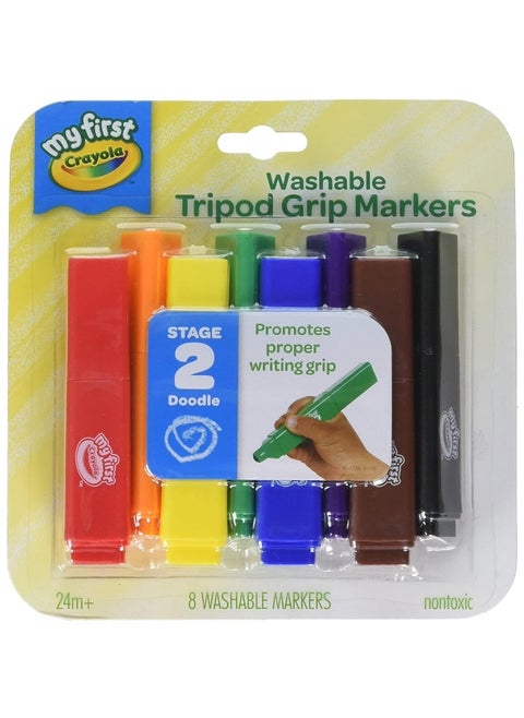 My First Crayola Washable Tripod Grip Markers (8 Pack)