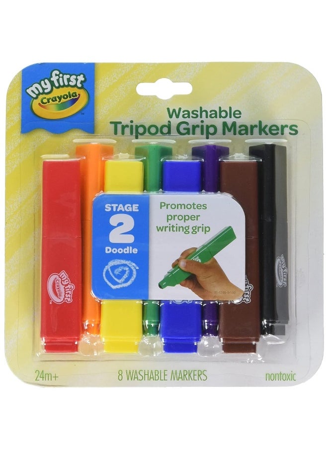 Crayola - My First Crayola Washable Tripod Grip Markers (8 Pack) - Image 1