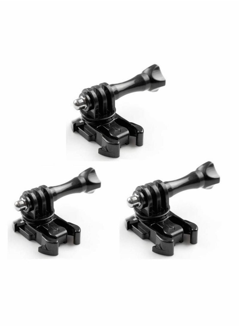 Y&D - Rotate Screw, Swivel Mount Helmet Strap Buckle, Adapter Holder for GoPro HERO3/3+/4, 3 Pcs Black - Image 1