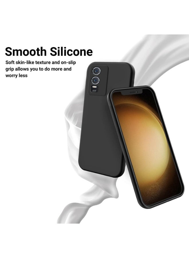 إيروريكس جراب هاتف متوافق مع vivo Y76 5G / Y76s غطاء سيليكون سائل ناعم مع بطانة من الألياف الدقيقة، جراب واقٍ مقاوم للصدمات - Image 3