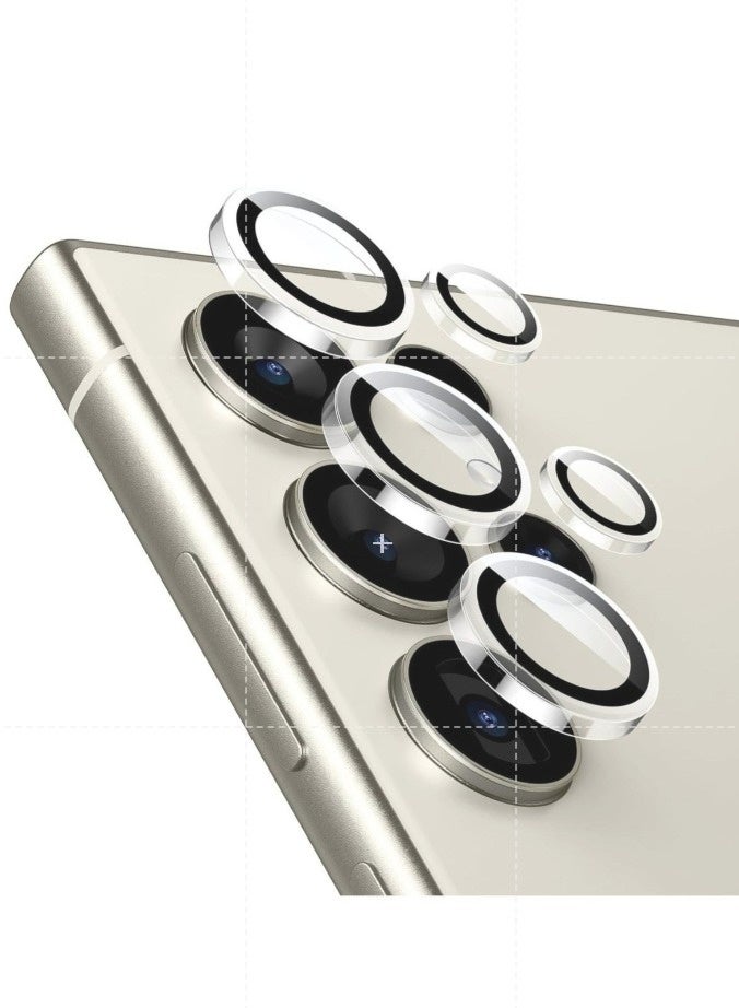 ELTRAZONE Samsung Galaxy S24 Ultra Camera Lens Protector, Individual Lens Protectors, Scratch-Resistant Ultra-Thin Tempered Glass with Aluminum Edging, Galaxy S24 Ultra Case Friendly, 1 Set, Clear