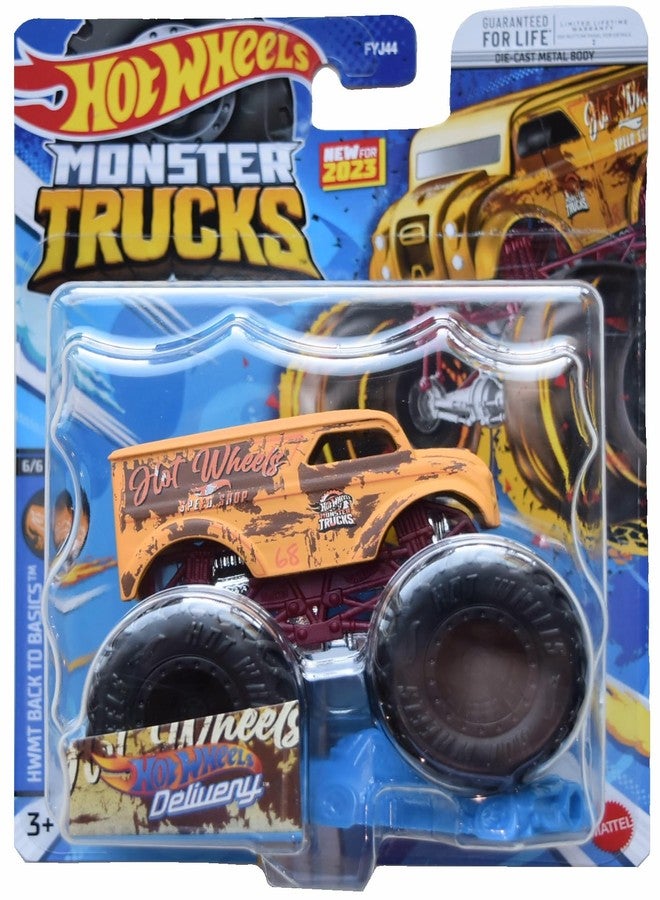 Matchbox Hot Wheels Monster Trucks Dairy Delivery, HWMT Back to Basics 6/6 Connect and Crash Car - Image 1