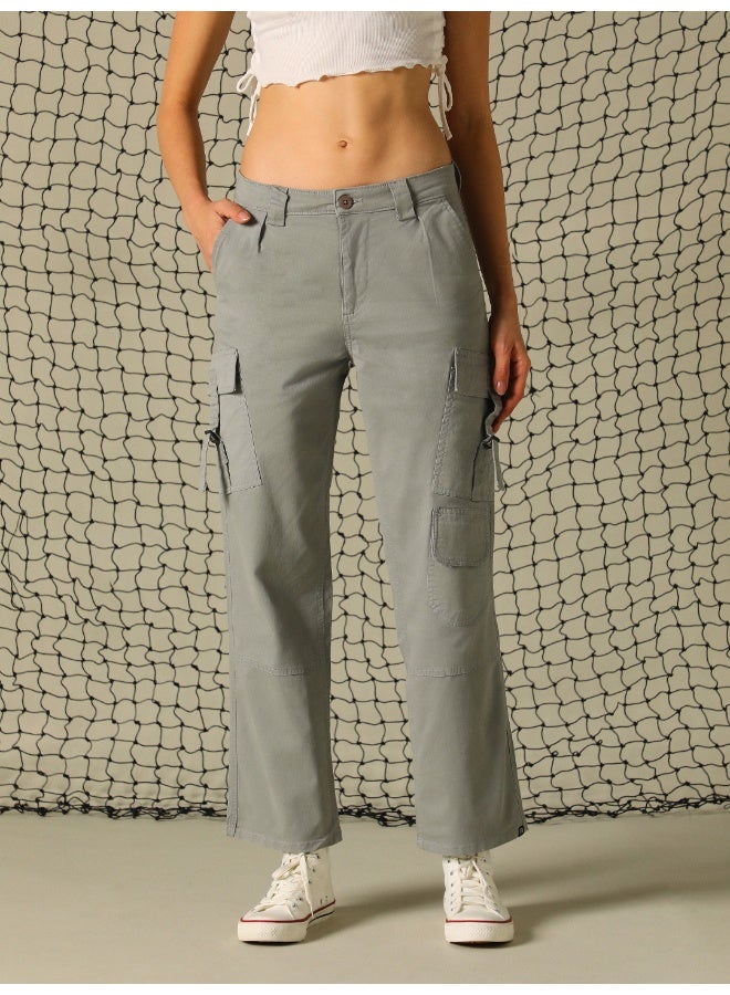 Hubberholme Women’s Dad Fit Sage Green Trousers – Casual and Practical - Image 3