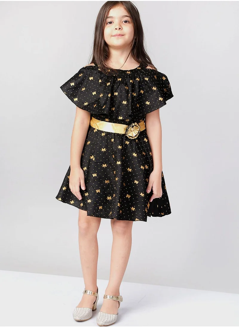 THE VANCA Kids Butterfly Print Dress