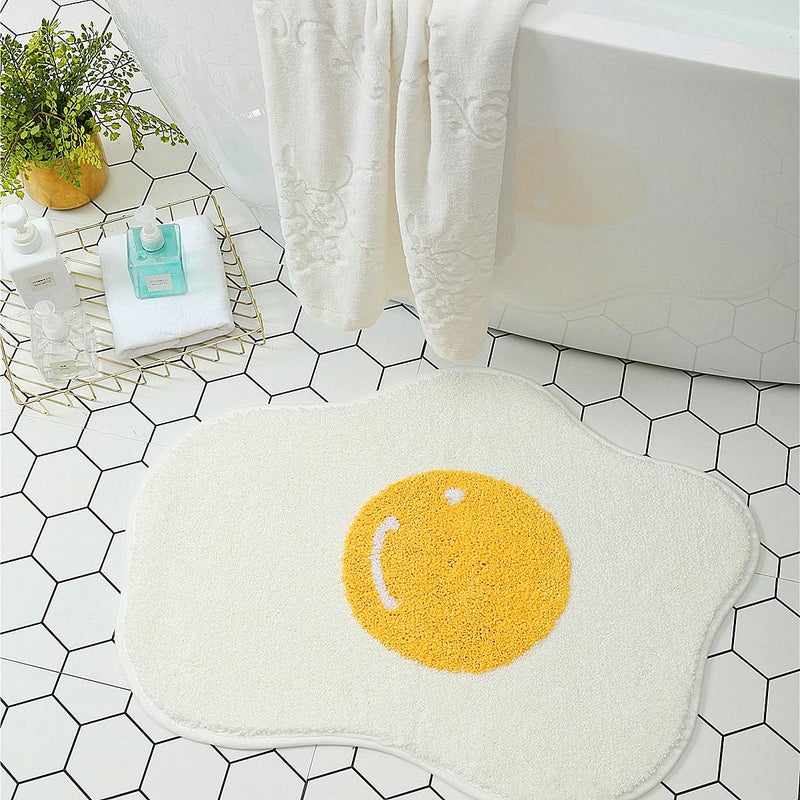 UKELER Bathroom Rug 295216 Soft Cute Egg Shape Bath Mat Non Slip Fluffy Floor Mat for Bathroom Kitchen Bedroom Decoration