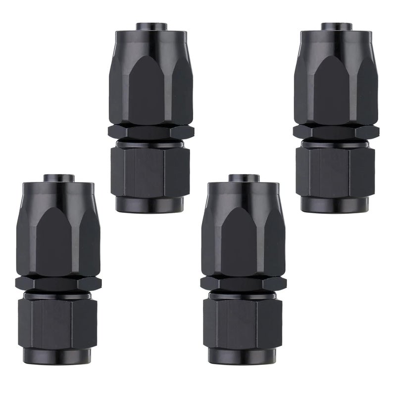YSIL 8AN Hose End Fitting Female Fit for Braided Fuel Line Swivel Straight Aluminum Black 4PCS - Image 3