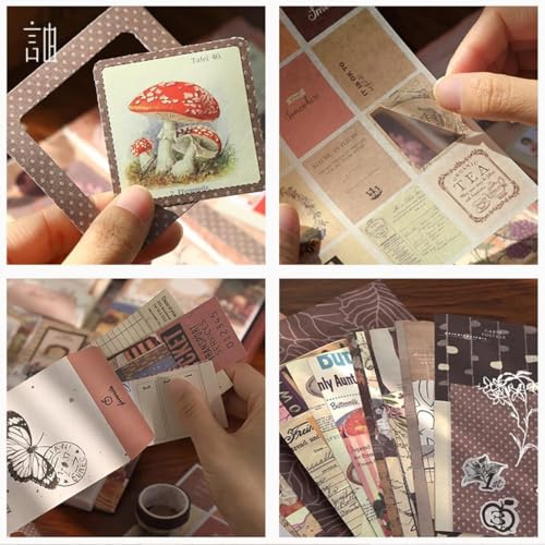 LANLOY 346pcs Journal Supplies Kit Vintage Stickers Art Journaling Bullet Junk Planners DIY Decoration Paper Stickers Craft Kits Notebook Collage Album (Morning Breeze Scrapbook), Multicolour - Image 5
