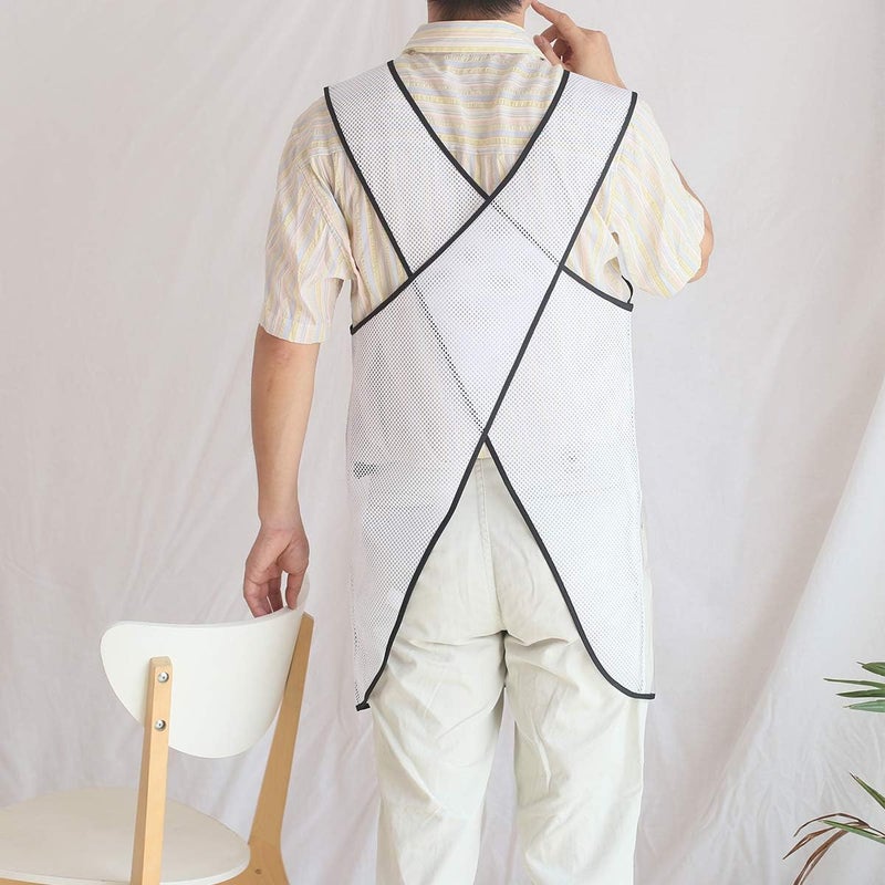 NEWGEM Japanese Linen Cross Back Cooking Aprons for Women Men with Pockets Cute for Baking Kitchen - Image 4