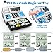 Bstoyder Calculator Cash Register Toy Gift for Kids Age 3 4 5 6 7 8 Year Old 103 Pcs Pretend Grocery Store Playset with Toy Cash Microphone Credit Card Play Cash Register for Toddlers 48 Silvery - Image 4