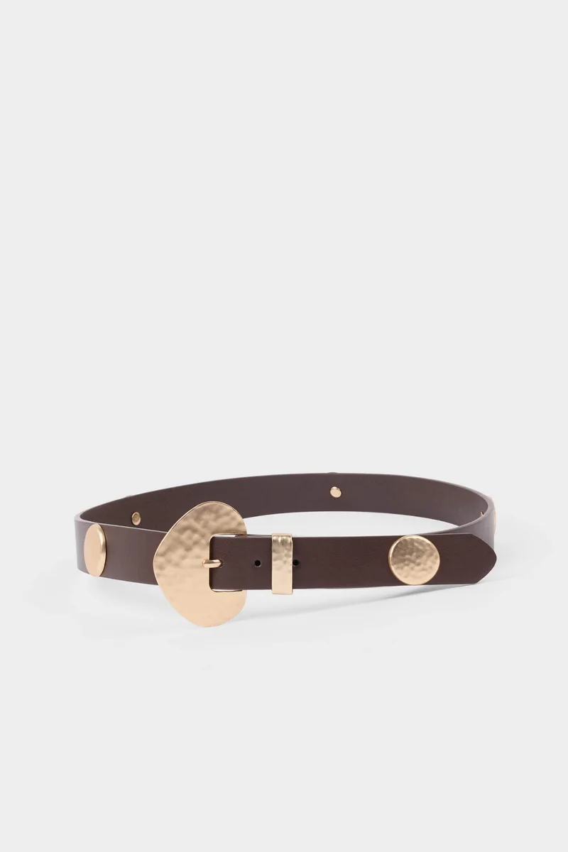 ديفاكتو Woman Rectangle Clasp Faux Leather
