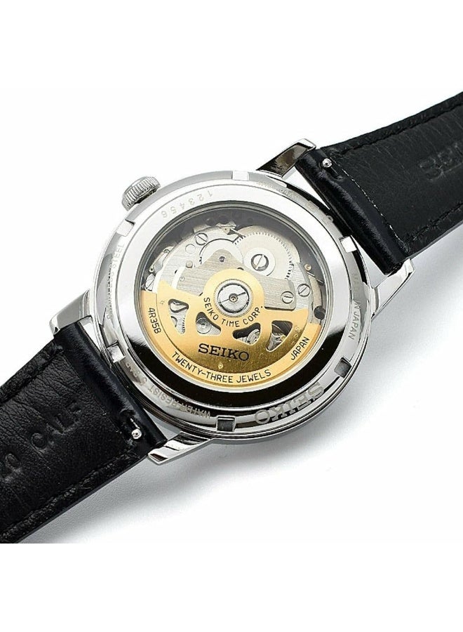 Seiko ساعة أنالوج للرجال بحزام جلدية بقرص أزرق SRPE43J1 - Image 4