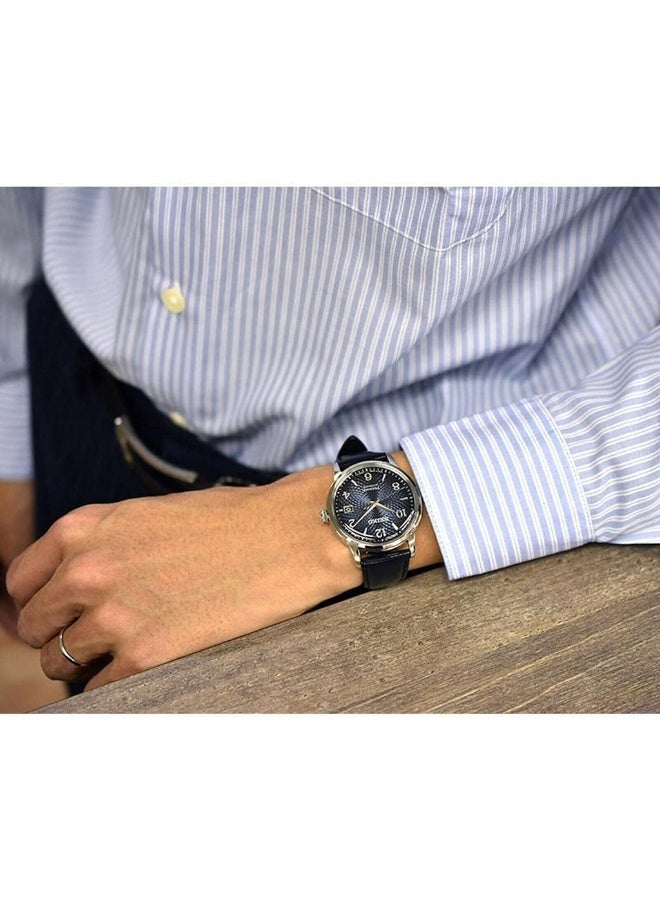 Seiko ساعة أنالوج للرجال بحزام جلدية بقرص أزرق SRPE43J1 - Image 5