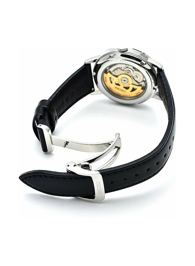 Seiko ساعة أنالوج للرجال بحزام جلدية بقرص أزرق SRPE43J1 - Image 3