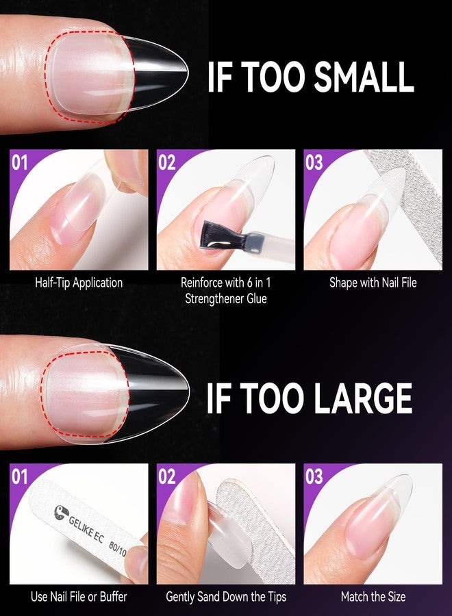 XS Short Almond Nail Tips for Salon: Soft Gel Nails Tip Easy and Long Last- 120pcs 12 Sizes for Manicure DIY Practice Art Design at Home - Image 3