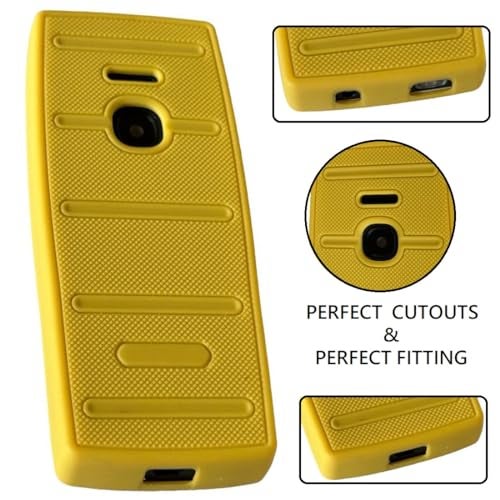 ZAOMA Premium Soft Silicon TPU Rugged Case Back Cover Compatible for Nokia 8210 4G - Rug (8210_Rug_Yellow) - Image 3