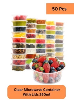 Clear Microwave Food Container With Lid 250ml Pack Of 50