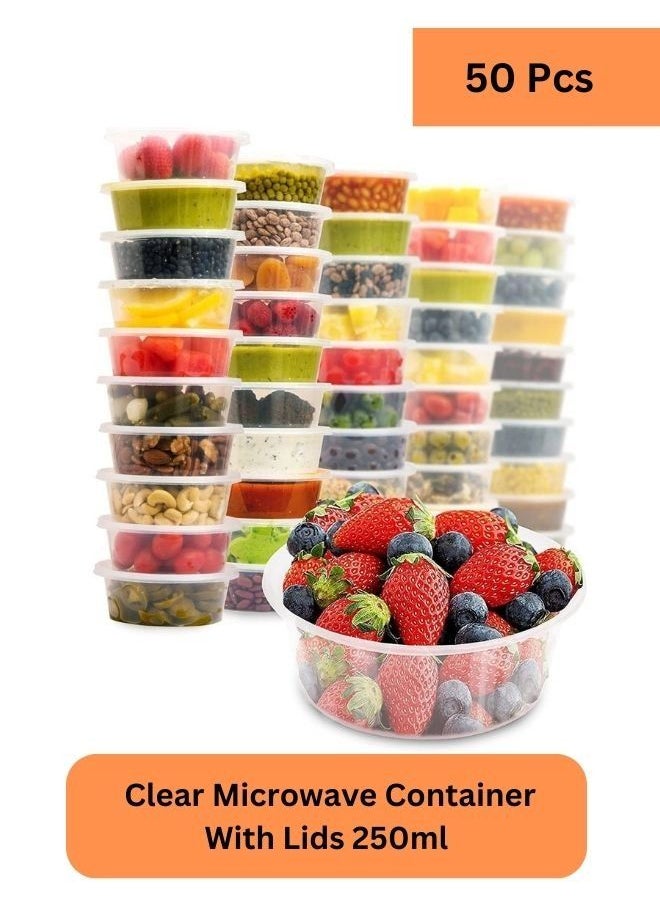 Generic - Clear Microwave Food Container With Lid 250ml Pack Of 50 - Image 1