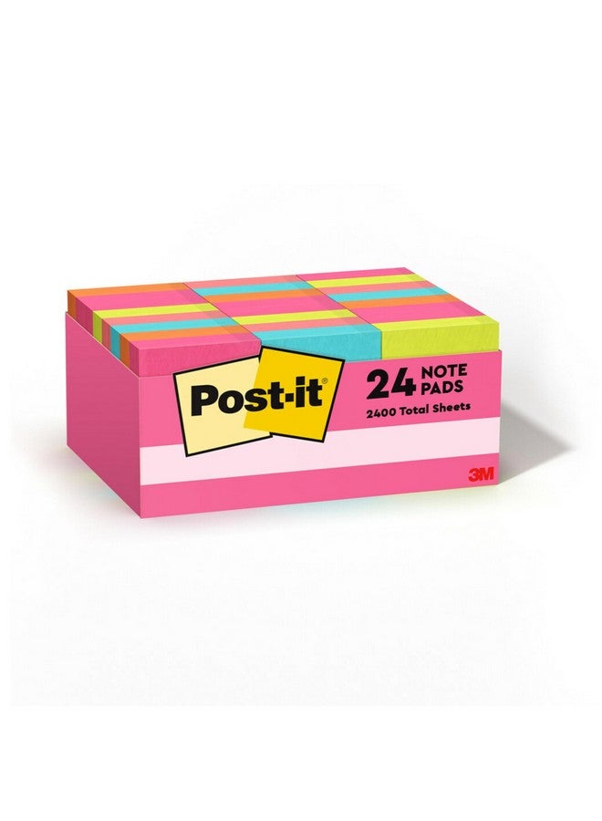 بوست-إت ملاحظات Postit الصغيرة 1 3/8 × 1 7/8 في 24 وسادة ملاحظات لاصقة مفضلة في أمريكا 1 ملاحظات Postit Poptimistic ملاحظات Postit وردي قوي أزرق مائي برتقالي حيوي أخضر نيون وردي جوافة - Image 1