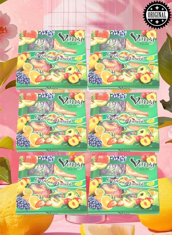 FRUIT 6 Pieces Vony Fruity Soap Fresh And Natural Extra Moisturizing - Image 1