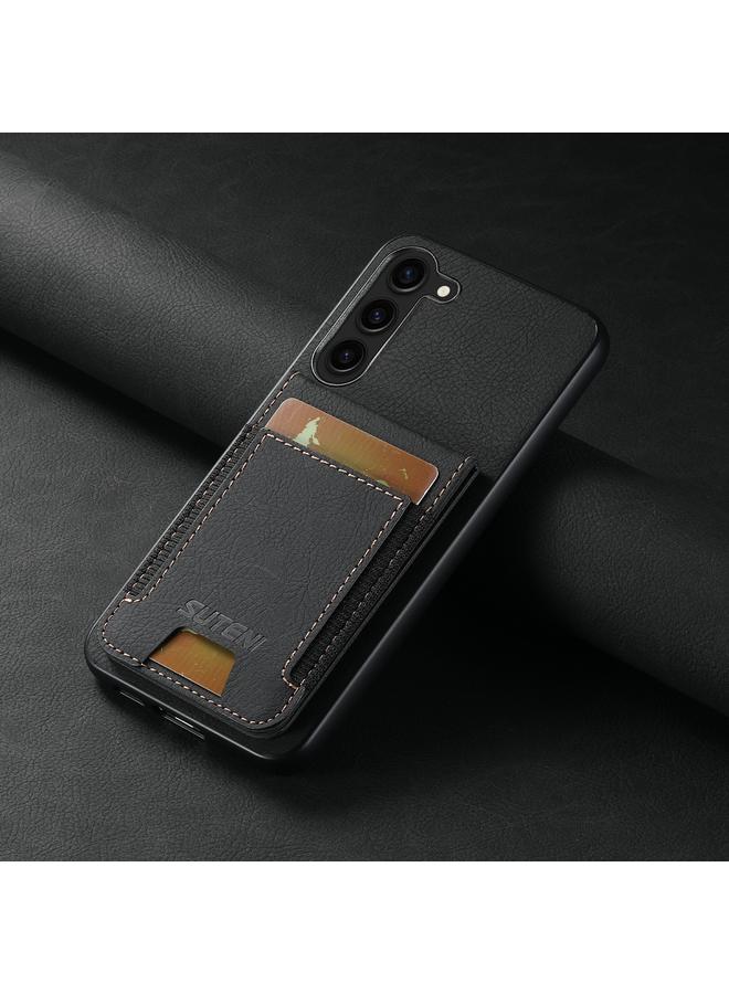 Suteni Case For Samsuny Galaxy S22+ 5G H03 Litchi Leather Card Bag Stand Back Phone Case - Image 2