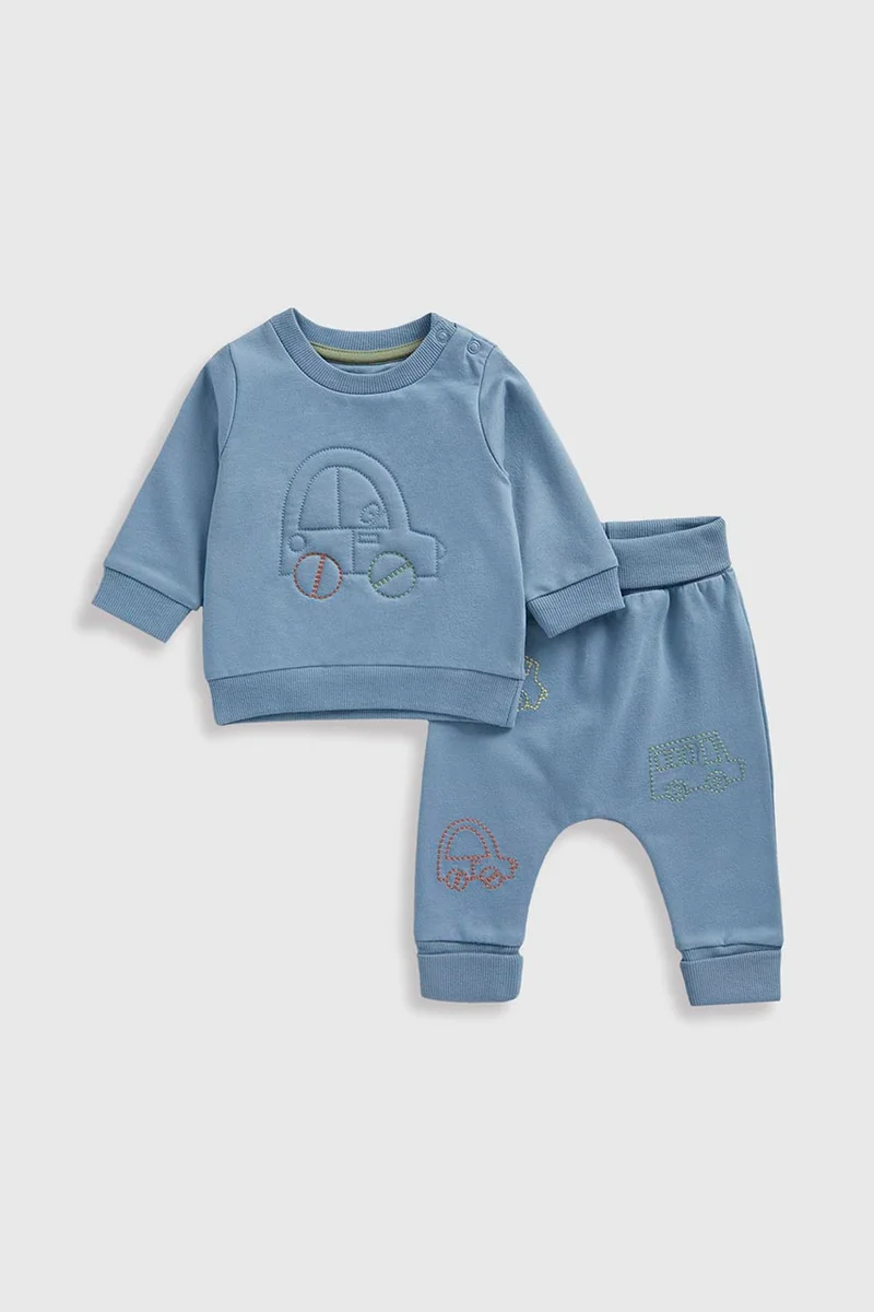 mothercare Blue Car Jog Set