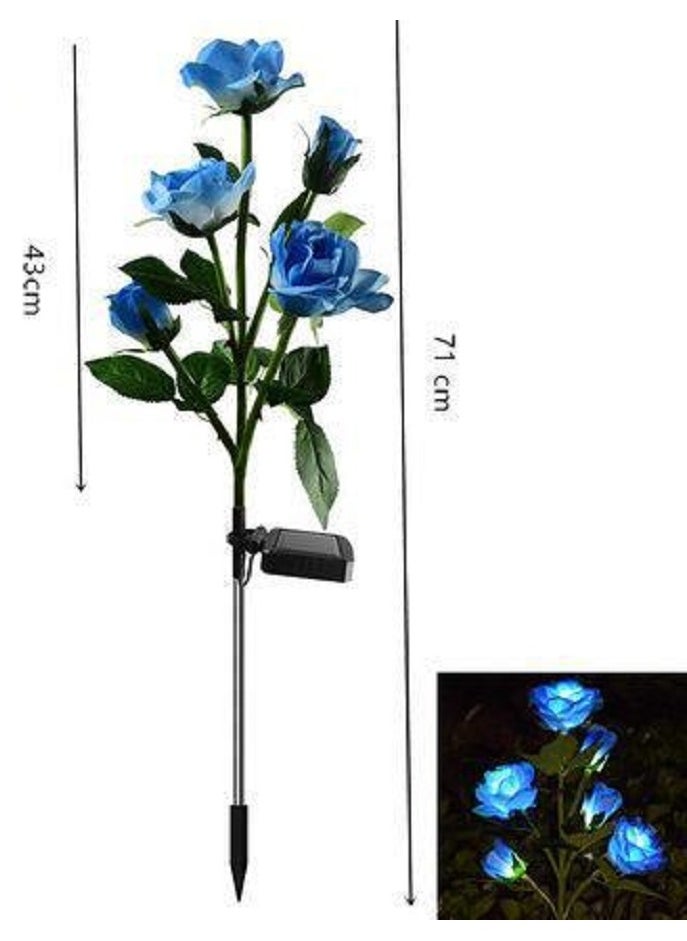 Generic Solar Rose Light, 5 Heads Waterproof Solar Powered Flower Lights, Rose Light for Garden Patio and more  - Image 1