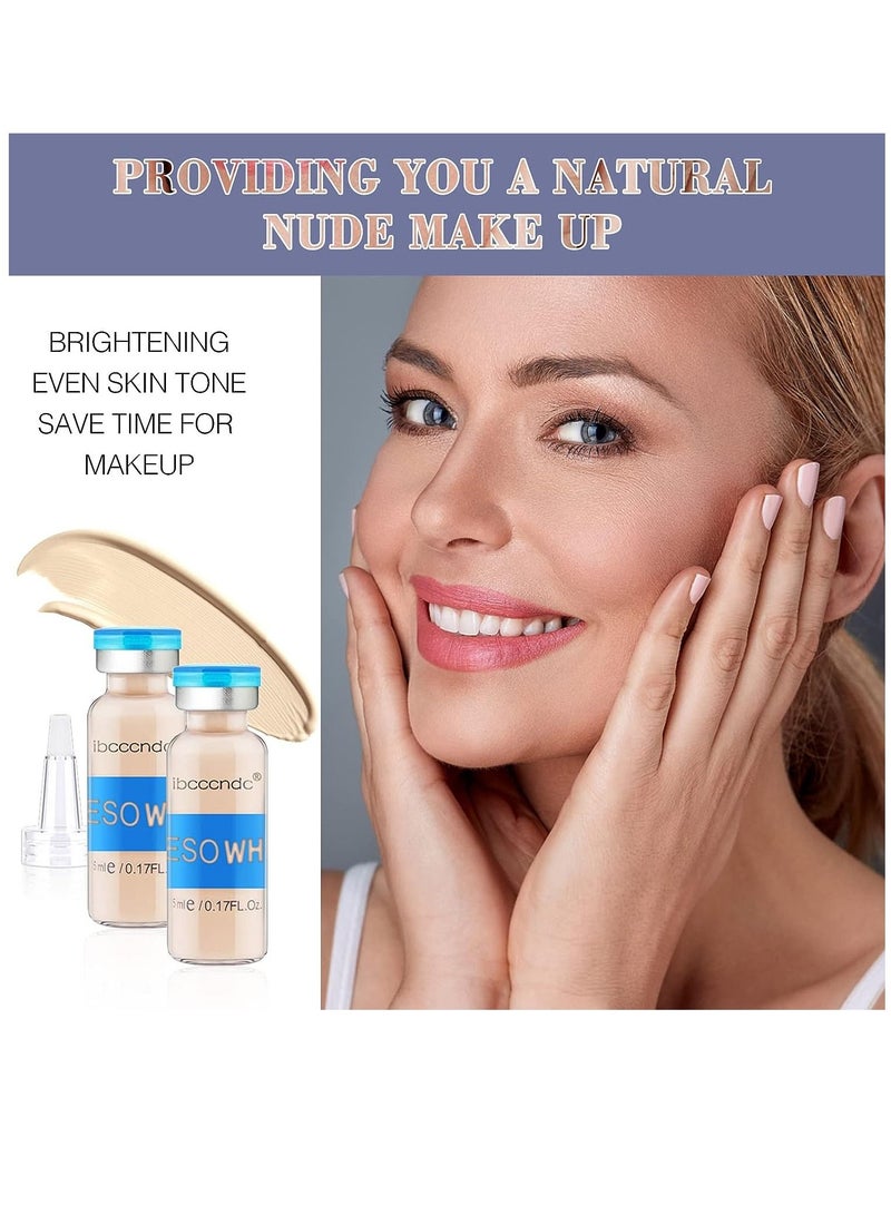 ibcccndc 10 قوارير Mesowhite BB Glow Pigment BB Glow Booster Starter Kit مصل علاجي للوجه كريم أساس مضاد للشيخوخة شبه دائم للعناية بالبشرة MTS Pigment 0.17 أونصة كريم أساس للوجه BB Glow Booster - Image 4