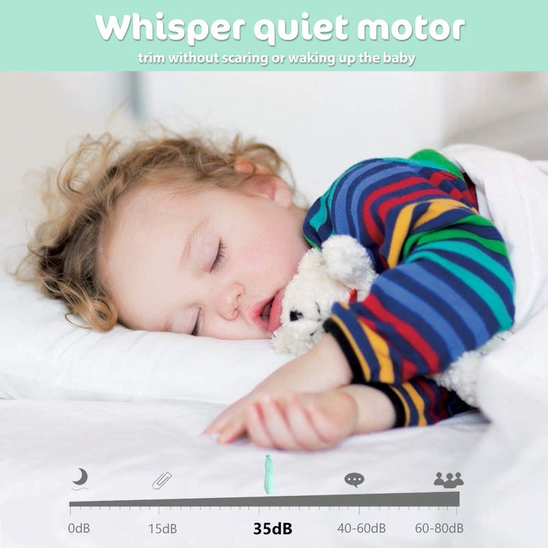 Consevisen Baby Nail Trimmer Electric Nail File Baby Nail Clippers, 20 in 1 Safe Nail Filer Grinder Kit for Newborn Infant Toddler Kids or Adults Toes Fingernails Care Trim Polish, Led Light and Grinding Heads - Image 4