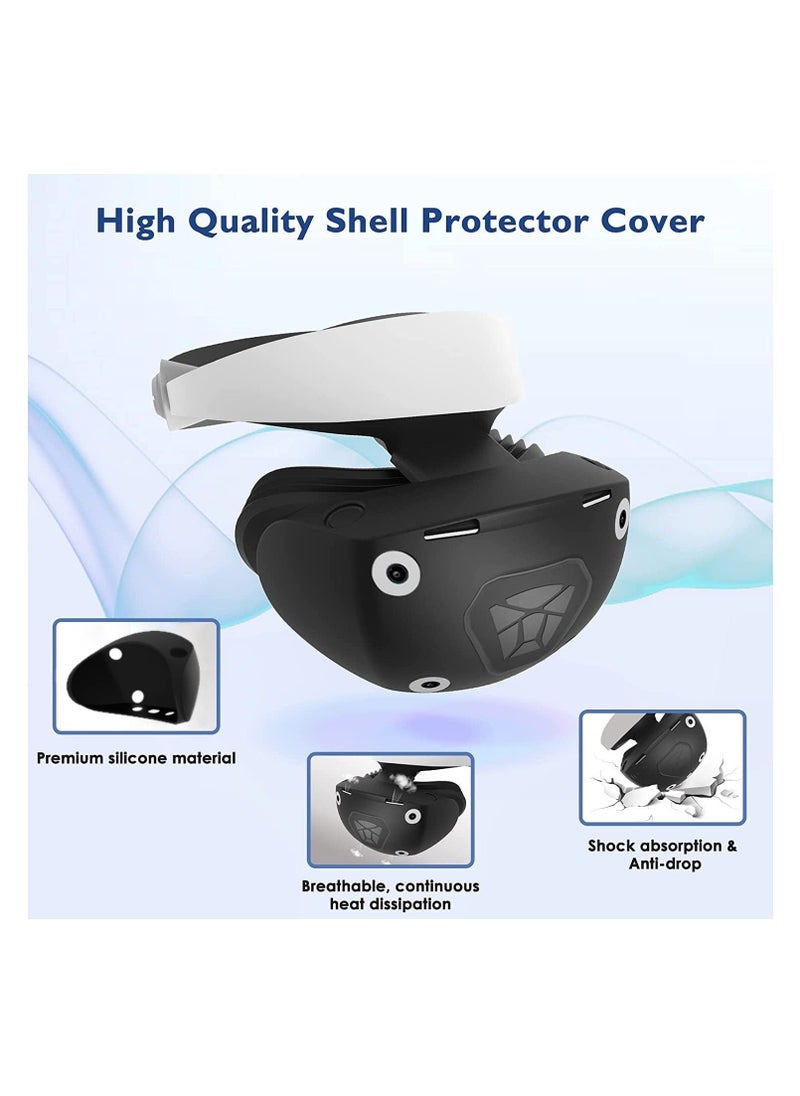 Generic Protector Cover Set for PS VR 2, Silicone Dust-proof Cover, Head Display Face Lens Controller Covers, 4 Piece Protect VR, Sweatproof and Washable  - Image 2