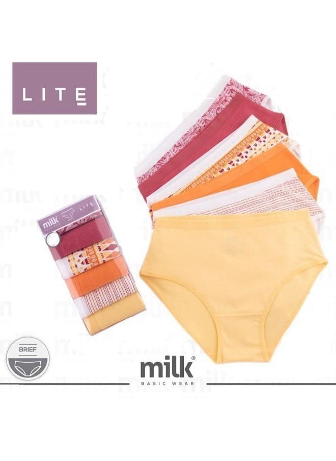Milk - Under wear Brief  Lite - For Women  - Multicolour - Pack of 6 - Size M - Image 1