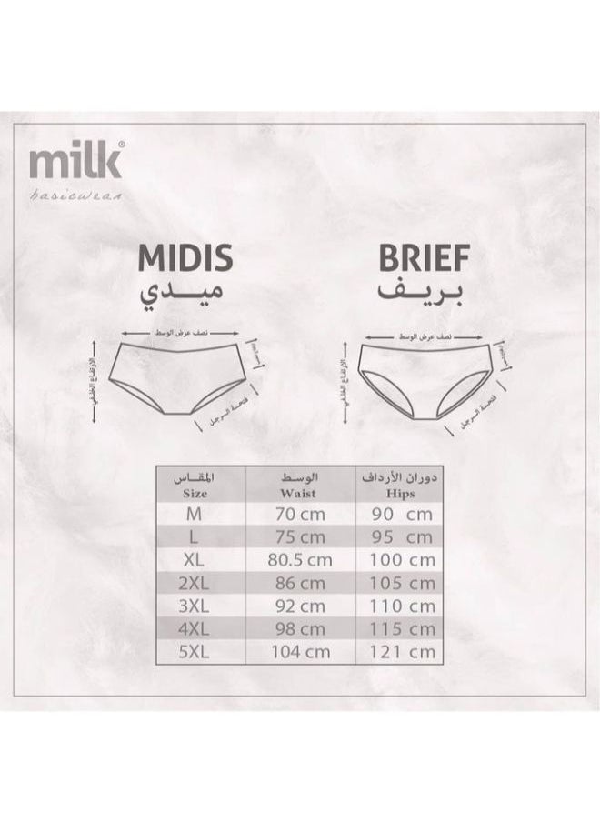 Milk - Under wear Brief  Lite - For Women  - Multicolour - Pack of 6 - Size M - Image 1