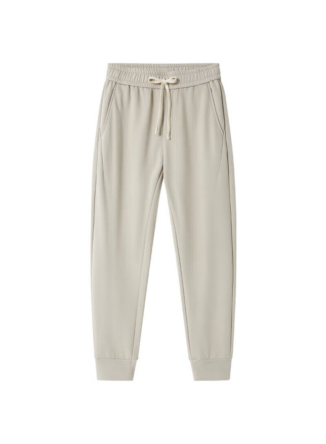 Markless Men's Autumn Winter Loose Casual Pants Solid Color Jogger Pants Clb2894m Milk Apricot Xxl - Image 4