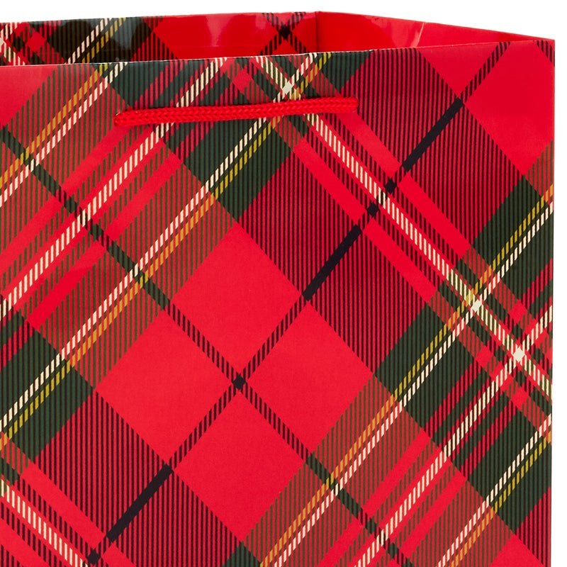 Hallmark Image Arts 11"" Large Christmas Gift Bags (6 Bags: Tartan Plaid  Snowy Tree  Red and Green Ornament) for Coworkers  Teachers  Family - Image 4