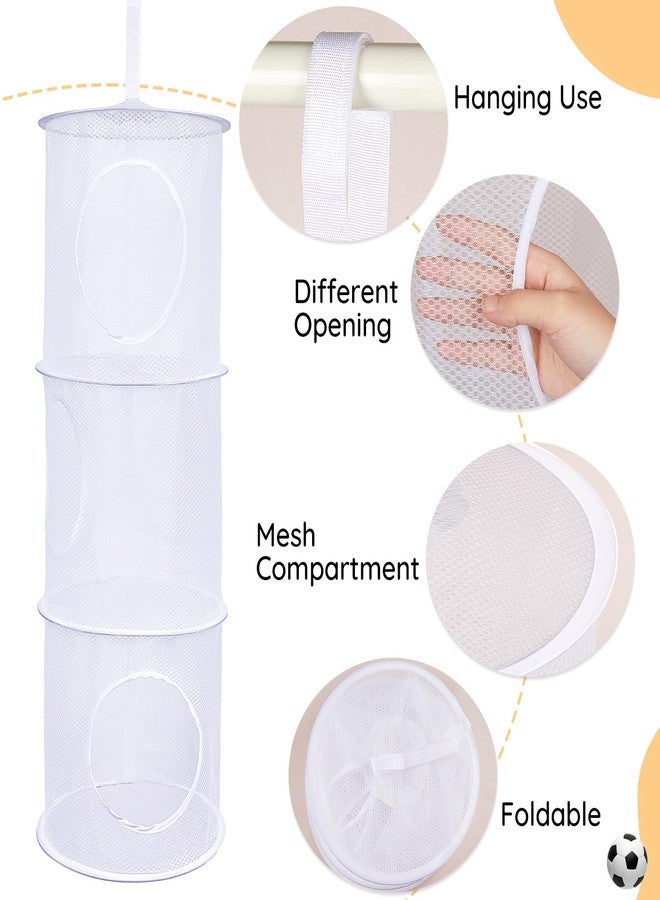 Basumee Stuffed Animals Net or Hammock 2 Pcs Stuffed Animals Storage Toy Net Hammock for Stuffed Animals Organizer Mesh Hammock Kids Girls Room Decor, White, 3 Tiers - Image 3