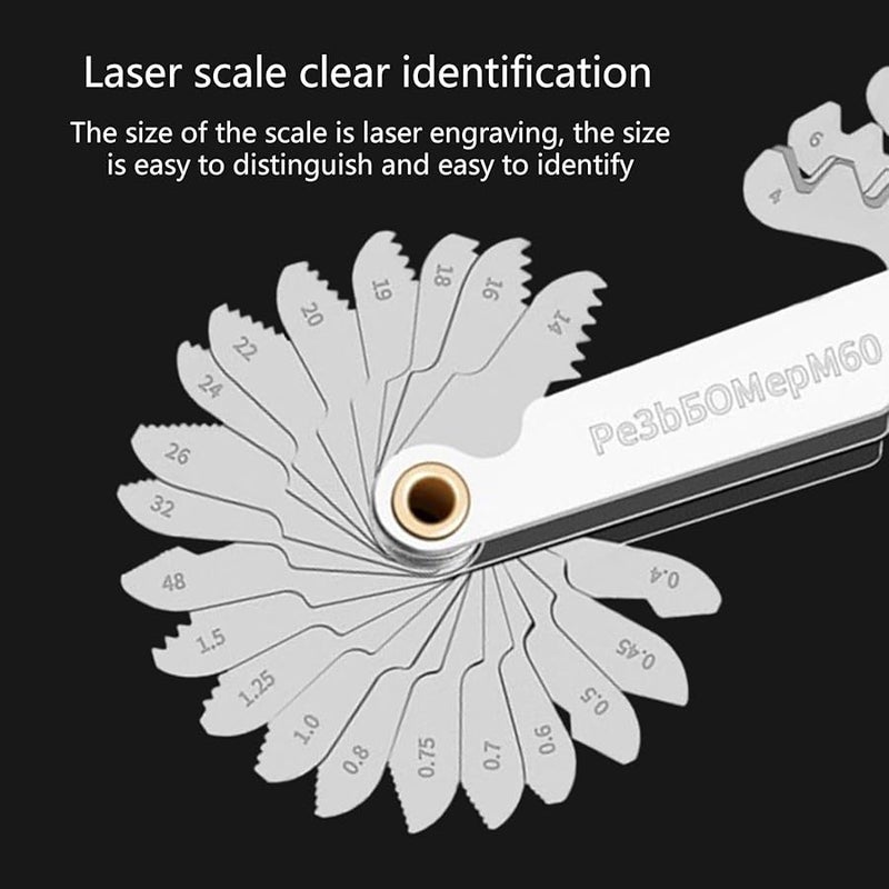 مجموعة قياس براغي صناعية 40 قطعة للتطبيقات الاحترافية والهواة، أداة قياس دقيقة - Image 4