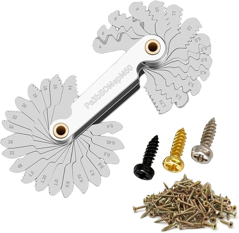 مجموعة قياس براغي صناعية 40 قطعة للتطبيقات الاحترافية والهواة، أداة قياس دقيقة - Image 3