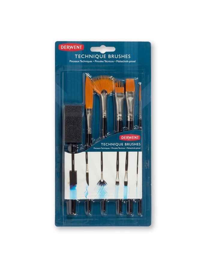 Derwent Technique Brush Set with 6 Assorted Brush Designs - Image 1