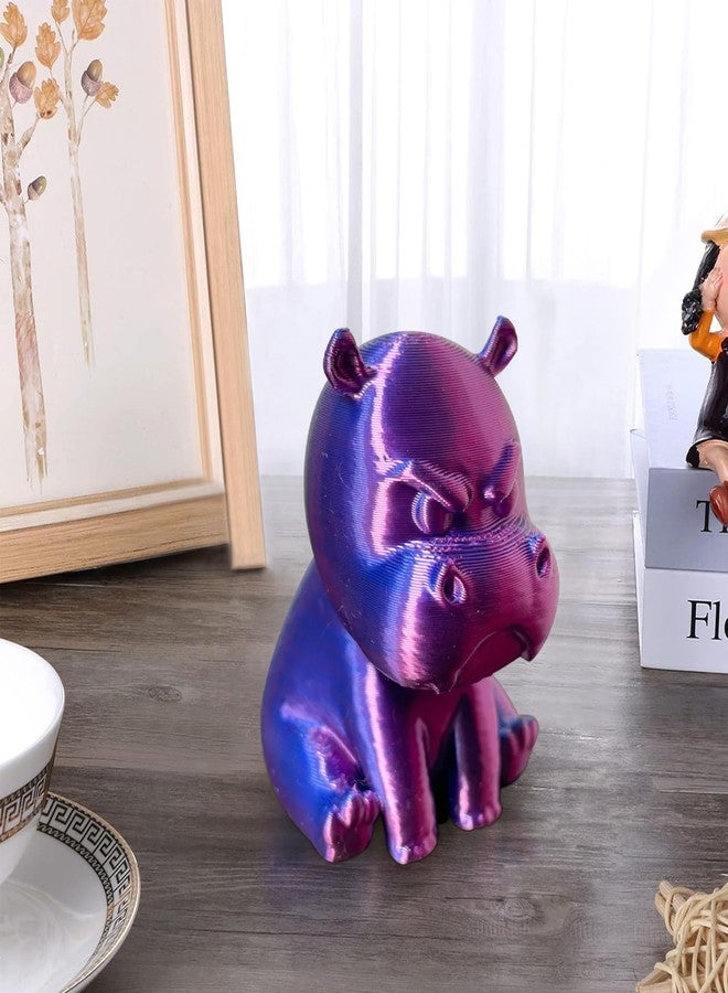 Tizee 2Pcs 3D Printed Angry Little Hippo Figure, Creative Home Office Decor & Gift, Mini Pygmy Hippo Statue for Desk & Bookshelf - Image 3